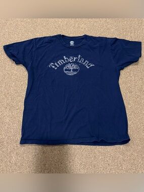 Timberland Navy Blue Logo Short Sleeve Tee